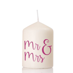 Kerze MR & MRS - pink -
