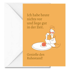 Personalisierbare Grußkarte „Genieße den Ruhestand!“