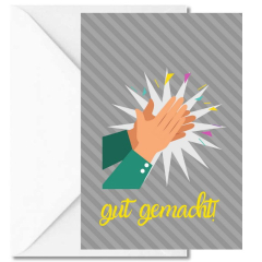 Geschenktüte + Grußkarte zur Belohnung „Gut gemacht!“ – zum Befüllen