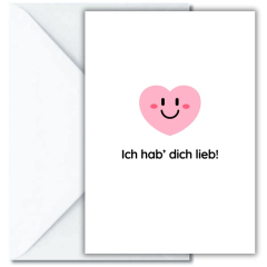 Geschenktüte + Grußkarte „Ich hab’ dich lieb!“