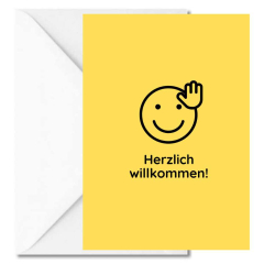 Geschenktüte + Grußkarte Onboarding „Willkommen an Bord“