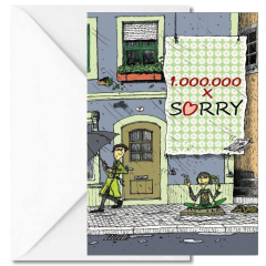 Personalisierbare Grußkarte Entschuldigung „1.000.000 x Sorry“