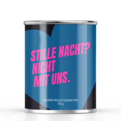 Saurer Fruchtgummi-Mix „Stille Nacht? Nicht mit uns.“
