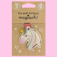 Schlüsselanhänger aus Ananas-Faser "Einhorn"