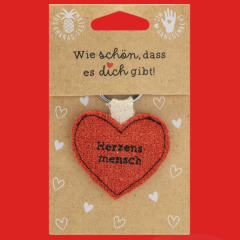 Schlüsselanhänger aus Ananas-Faser "Herzensmensch"