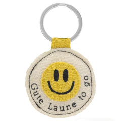 Schlüsselanhänger aus Ananas-Faser "Gute Laune to go"
