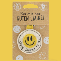 Schlüsselanhänger aus Ananas-Faser "Gute Laune to go"