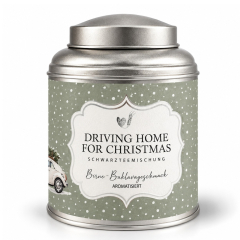 Schwarzteemischung in schöner Blechdose „Driving home for Christmas“