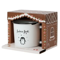 XL Becher „Frohes Fest" – Vintage-Becher im Emaille-Look