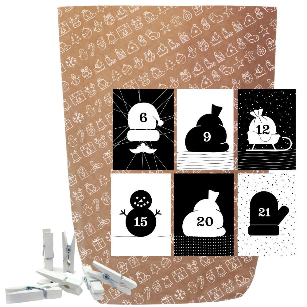 Adventskalender Tütenset Black & White