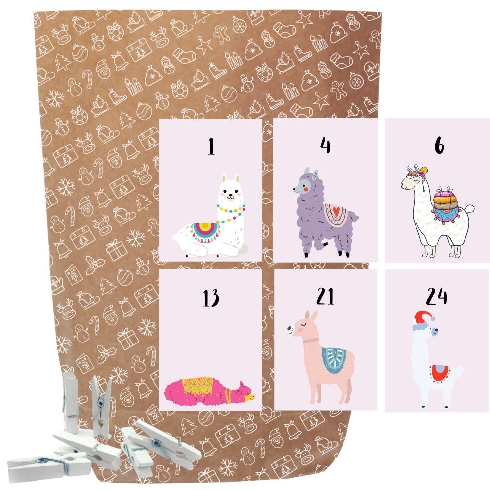 Adventskalender-Tütenset Alpaka
